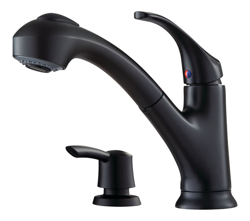 Shelton Matte Black Pull-Out Kitchen Faucet T2632