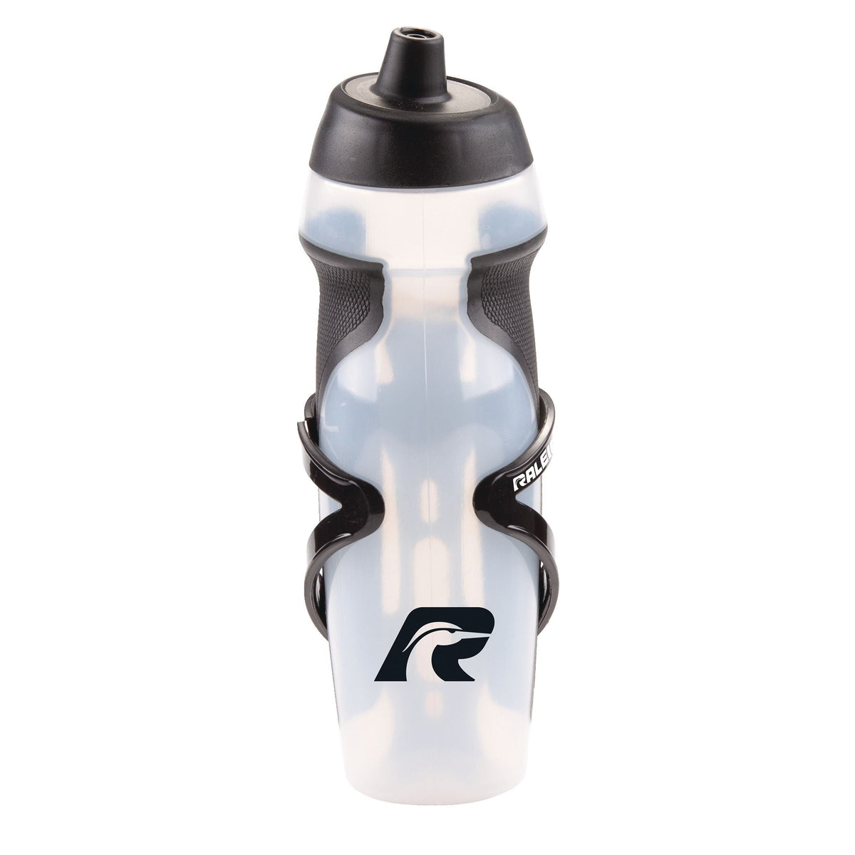 Easy-Squeeze Bike Water Bottle withCage/Holder, Transculent, 20.2-oz