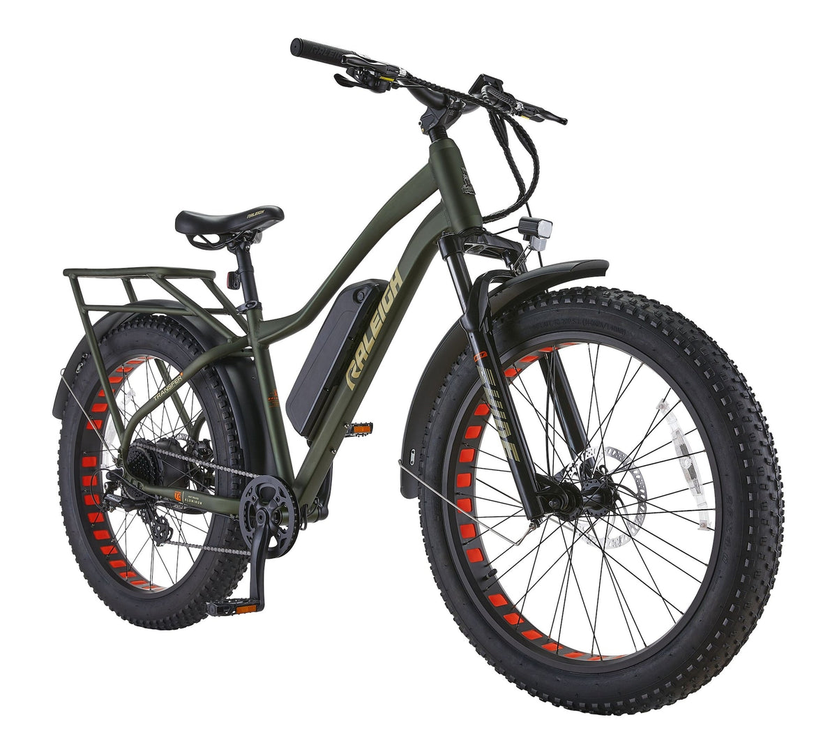 Quanta All-Terrain Lightweight Electric Bicycle with Front & Rear Lights, 26-in Wheel, Green
