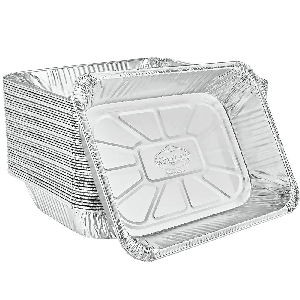 Rectangle Foil Reusable Half Size Steam Baking Pan, Silver, 12-in, for Baking/Cooking/Steaming
