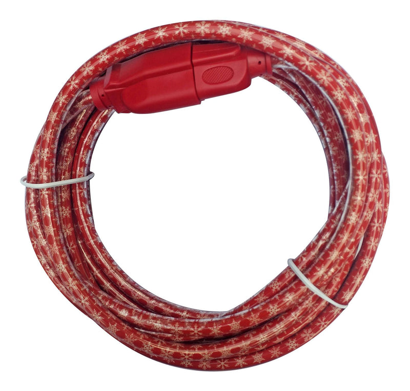 16/3 Outdoor Snowflake Extension Cord with Grounded Outlet, Red/White, 7.5-m M1688