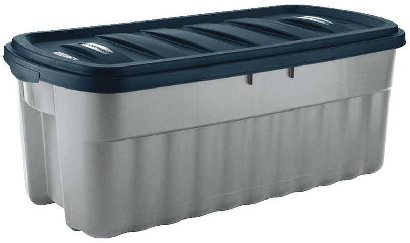 Roughneck Jumbo Storage Box with Lid, 189-L, Grey/Blue E3645
