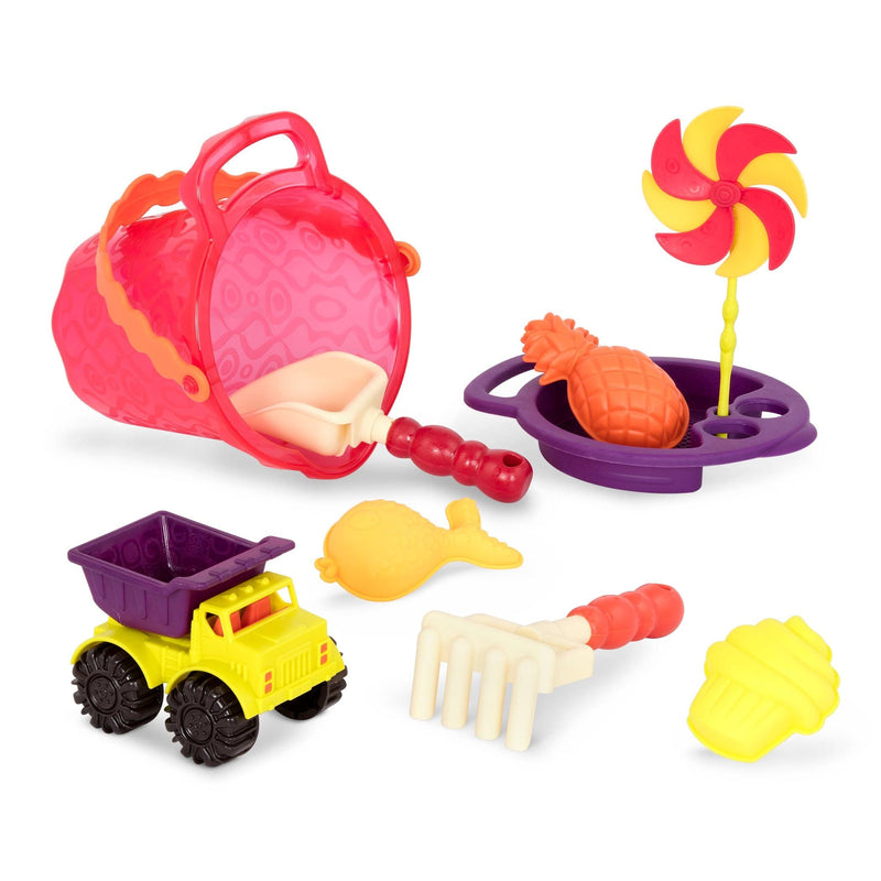 Sands Ahoy! Outdoor Beach Sand Playset with 9 Beach Accessories, Bilingual, 9-pc X2824