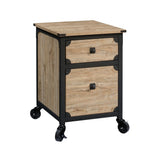 Steel Pedestal River File Cabinet with Drawers, Milled Mesquite