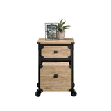 Steel Pedestal River File Cabinet with Drawers, Milled Mesquite