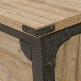 Steel Pedestal River File Cabinet with Drawers, Milled Mesquite