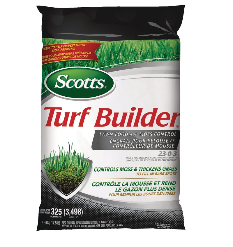 Turf Builder Lawn Food and Moss Control, 23-0-3, 7.94-kg, 325-m² Y6738