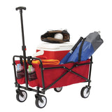 Outdoor Collapsible Folding Utility Wagon with Cup Holders, 150-lb Capacity