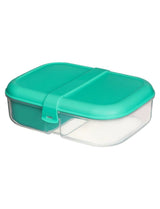 Ribbon Rectangular Plastic Lunch To Go Food Storage Lunch Box, 1.1-L, with Mini Bite