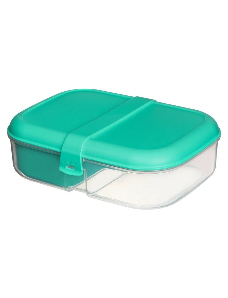 Ribbon Rectangular Plastic Lunch To Go Food Storage Lunch Box, 1.1-L, with Mini Bite L1229