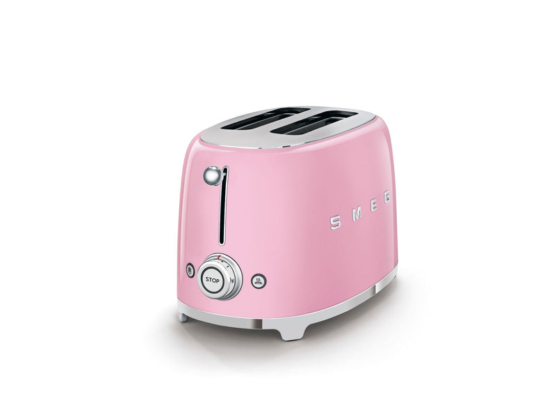 50's Retro Style Wide Slot Pop Up Electric Toaster with 6 Settings, 2-Slice, Pink Y4225