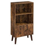 Home 3-Tier Rustic Brown Retro Cabinet with Steel Frame