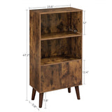 Home 3-Tier Rustic Brown Retro Cabinet with Steel Frame