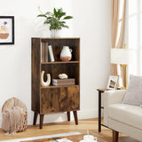 Home 3-Tier Rustic Brown Retro Cabinet with Steel Frame