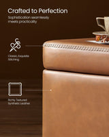 Home Mid-Century Modern Brown Storage Ottoman