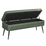 Home Modern Forest Green Ottoman Storage Bench