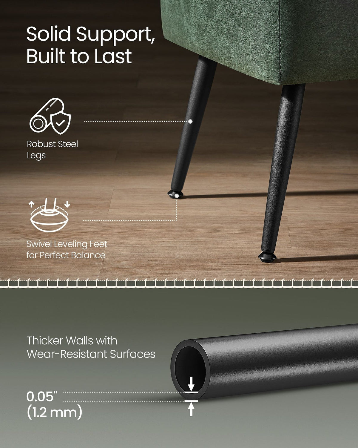 Home Modern Forest Green Ottoman Storage Bench