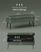 Home Modern Forest Green Ottoman Storage Bench