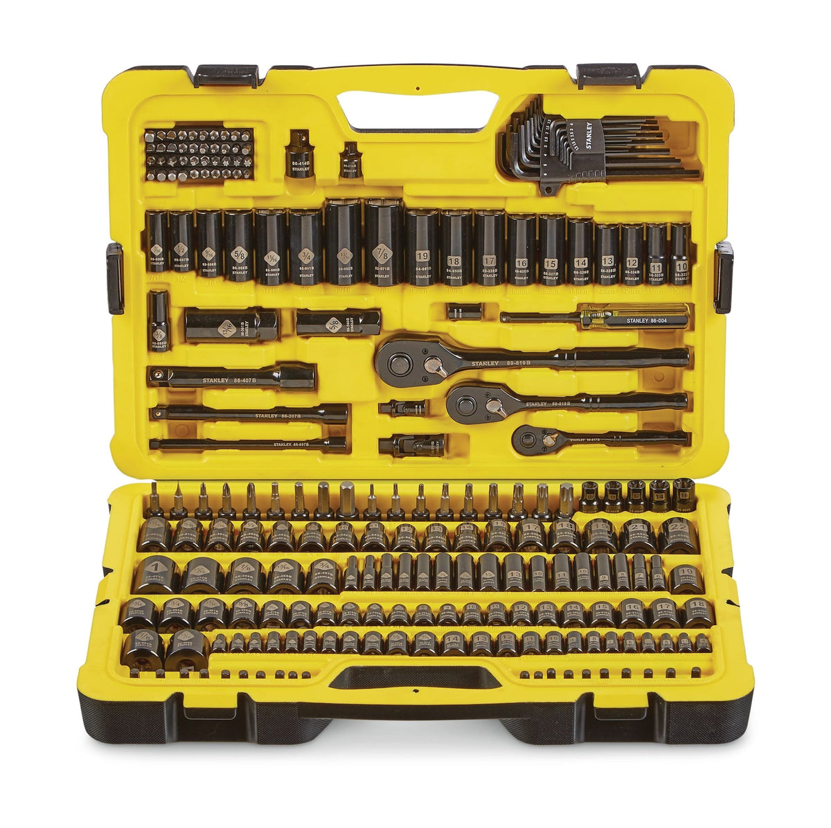 Professional Grade Black Chrome Socket Set, SAE/Metric, 230-pc