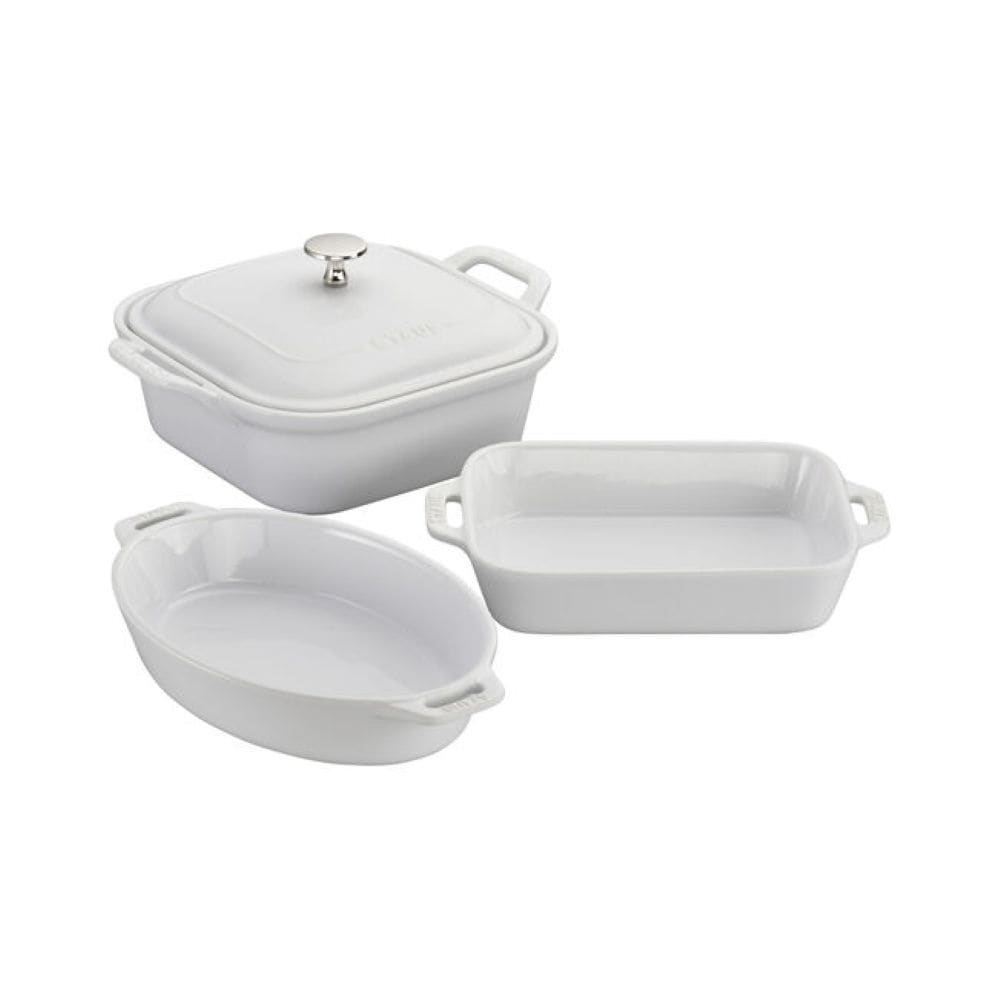 White Non-Stick Ceramic Mixed Baking Set, 4-pc