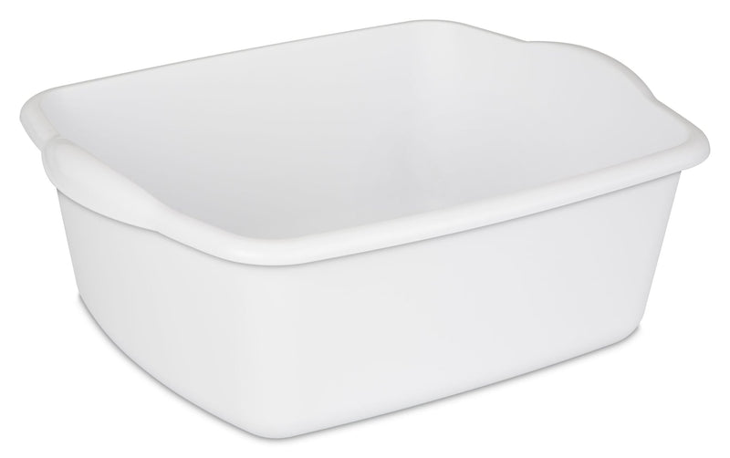Plastic Kitchen Wash Basin/Dish Pan For Home & Camping, White, 12-Quart P8095