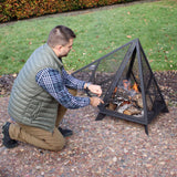 Decor Majestic Pyramid Steel Fire Pit, Black