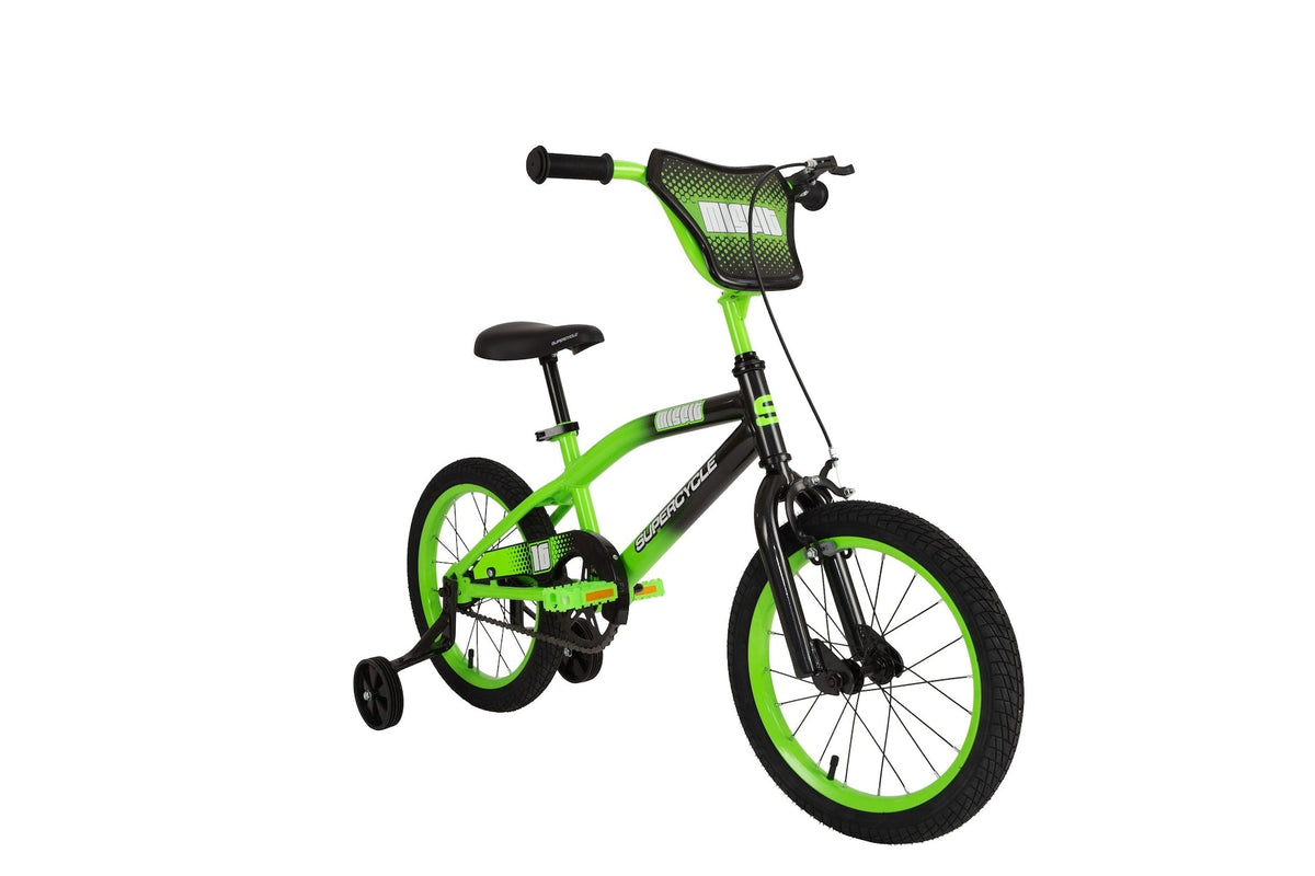 Misfit Kids' Bike with Training Wheels, 16-in, Green