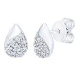 Teardrop Shaped Round Brilliant Diamond Earrings (0.32 ctw)