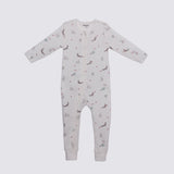 Racoon Print Premium Organic Cotton Play and Grow Rib Foot Zippy, Various Sizes