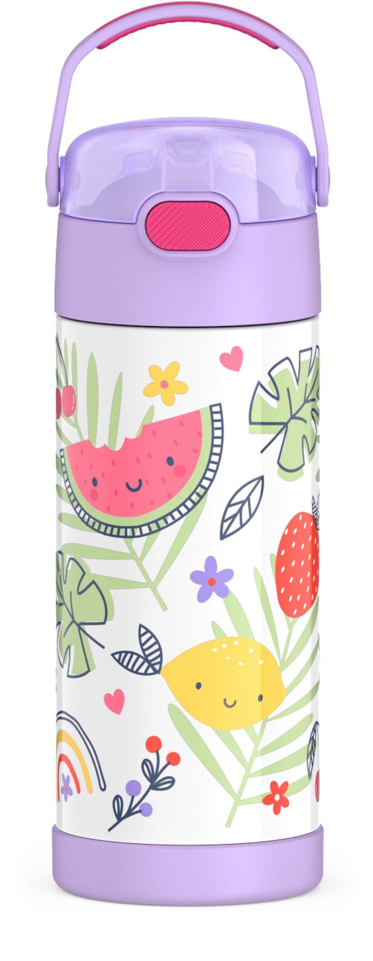 Rainbow Fruit Stainless Steel Insulated Water Bottle, 14-oz