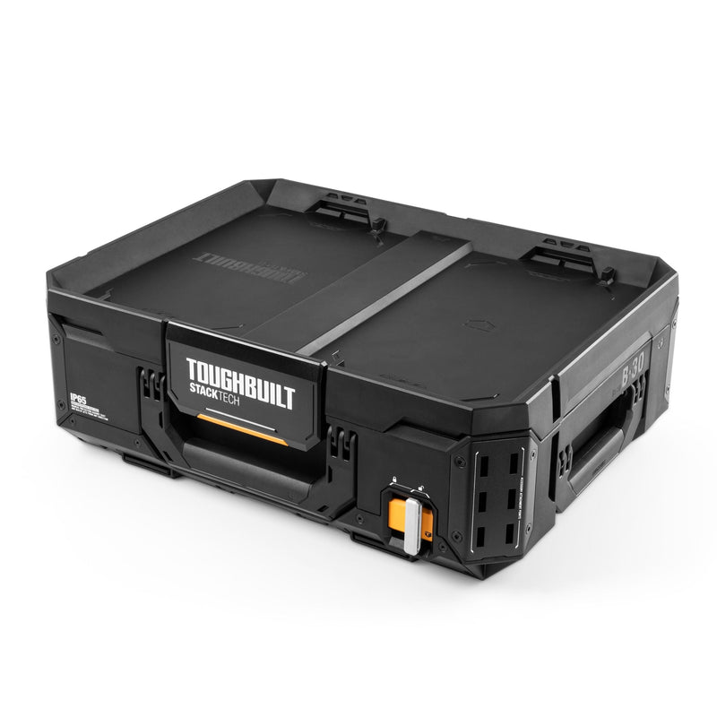 Top Portable Modular Plastic/Metal Tool Box with 4 Dividers and 4 Bins, IP65-Rated, Black T2074