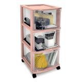 Type A 3-Drawer Storage Tower, Pink