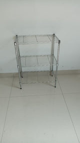 Type A 3-Tier Storage Rack, No Tool Assembly, Chrome