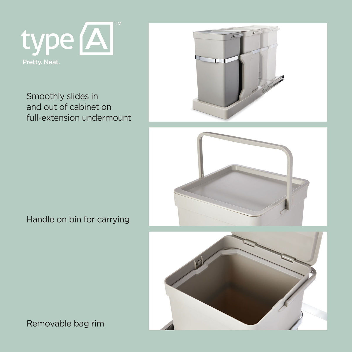 type A Double Pull-Out Storage Bin