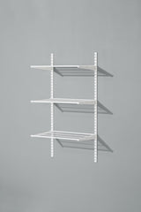 type A Double Track S-32 Wall Upright Shelf Bracket, White, 17-in
