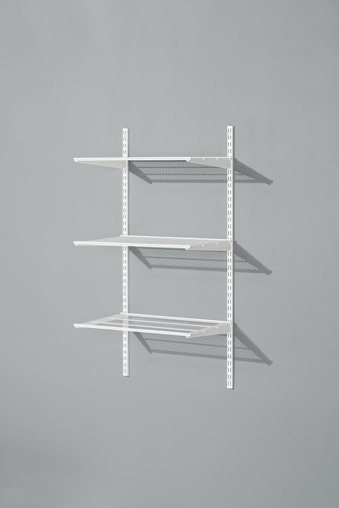 type A Double Track S-32 Wall Upright Shelf Bracket, White, 17-in
