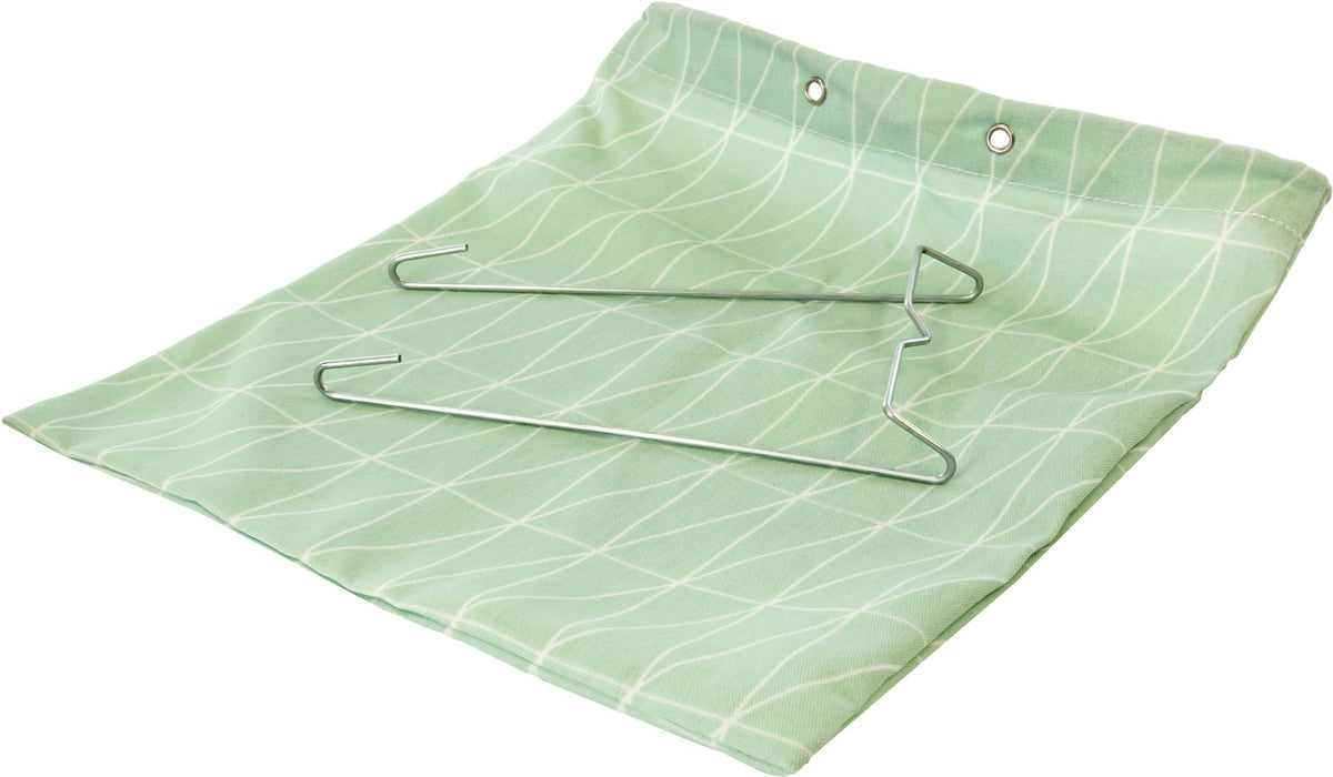type A Hanging Clothespin Bag, Green/White, 7.9-in x 0.5-in x 18-in