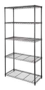 type A Metal 5-Tier Adjustable Wire Shelving Storage Unit, Black