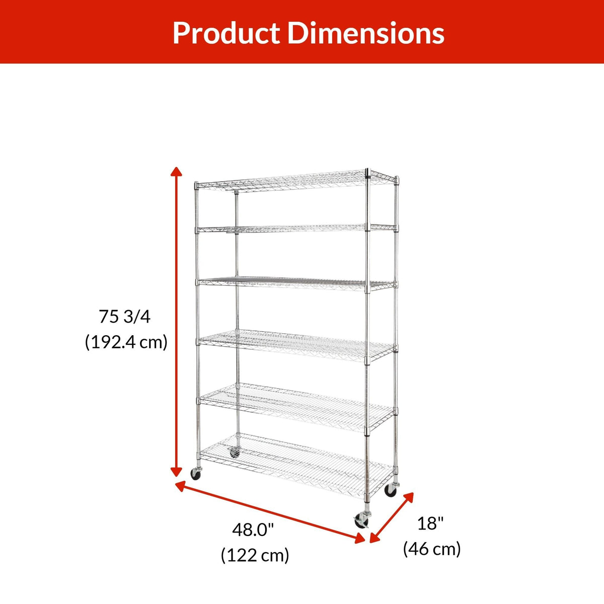 type A Metal 6-Tier Adjustable Wire Shelving Storage Unit with Wheels, Heavy Duty Stackable Storage Box with Lid, 102-L, Black/Blue,...