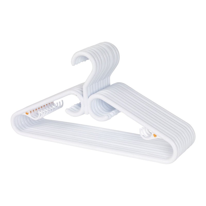 Plastic Hangers, Heavy-Duty, White 12-pk V6666