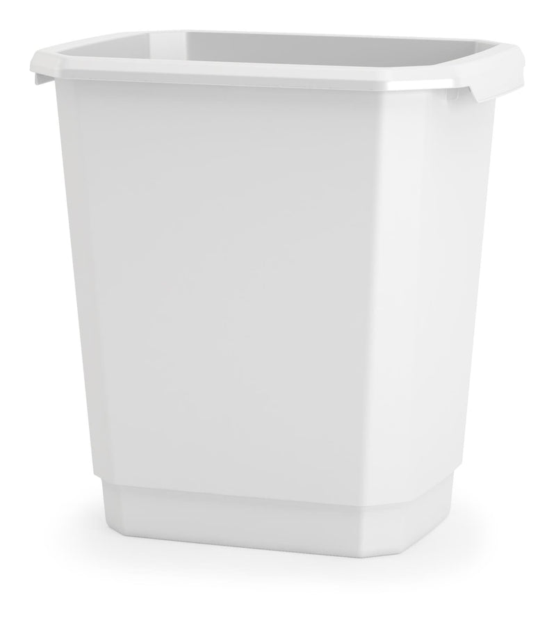 Plastic Open Rectangular Kitchen Garbage Can, White, 14-L L6029