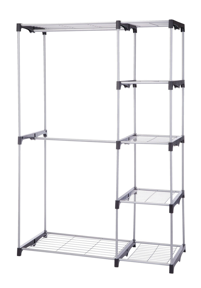 Prima Metal Freestanding Closet Organizer with 5 Wire Shelves & Rods Y9730