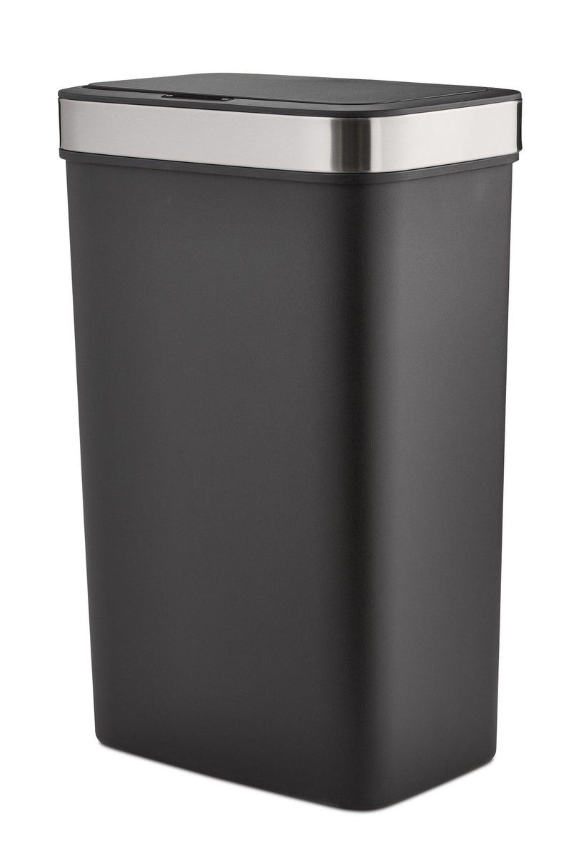 Resin Rectangular Auto Indoor Refuse Bin, Motion Sensor Lid, Black, 50-L L3239