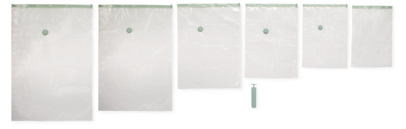 Reusable Vacuum Seal Storage Bag Set with Pump, Multi-Size, 12-pk M9622
