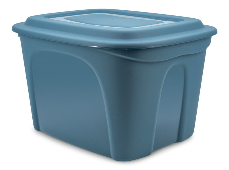 Stackable Storage Box with Lid, 72-L, Blue L6804