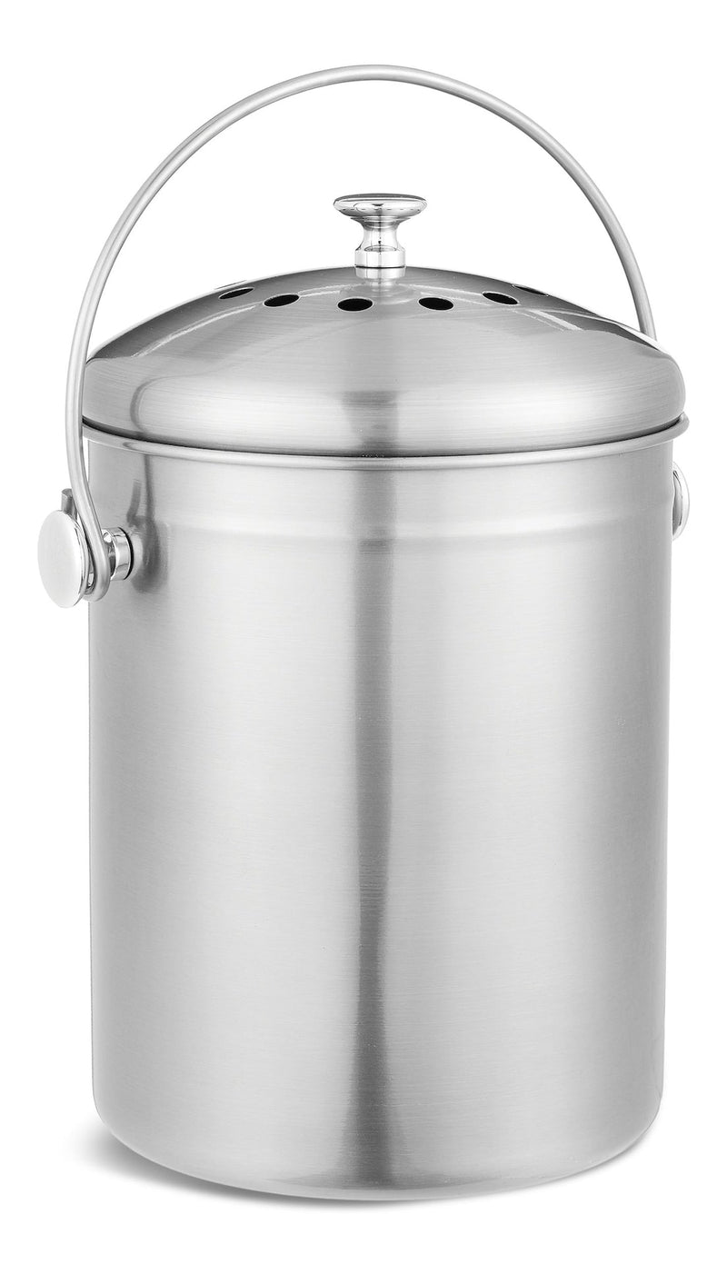 Stainless Steel Circular Compost Bin, 4-L F9774