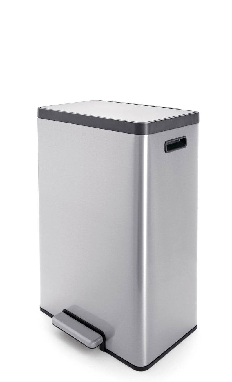 Stainless Steel Rectangular Dual Compartment Garbage Can, 2 x 20-L F8529