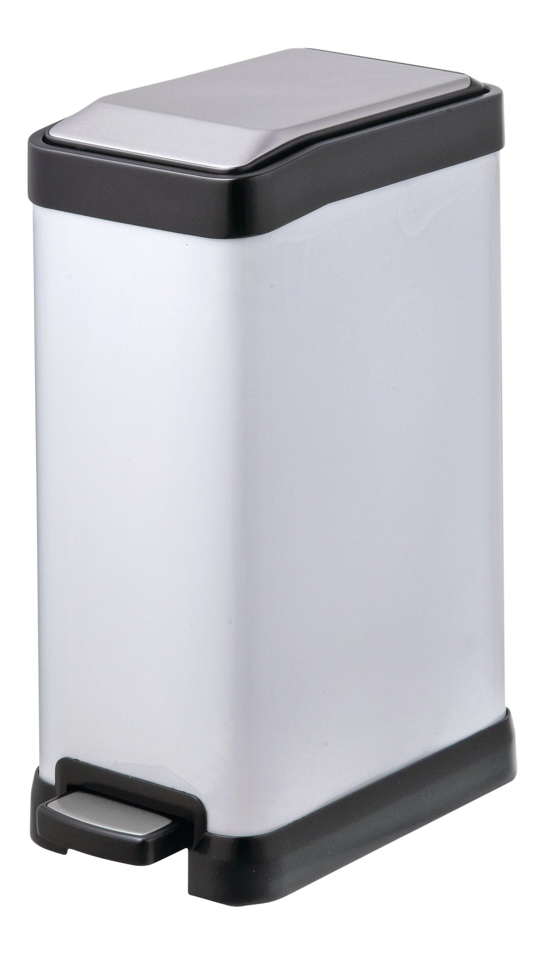 type A White Stainless Steel Rectangular Step Garbage Can, 8-L