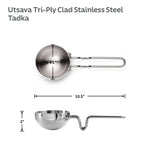 9.35 Ounce Tri-Ply Clad Stainless Steel Tadka Pan