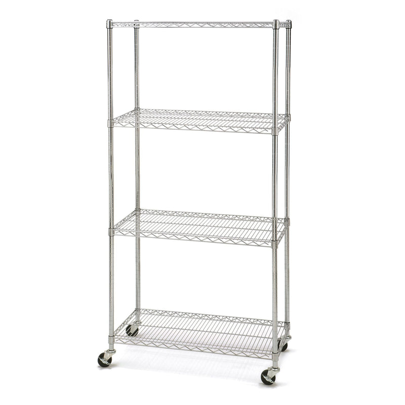 4-Tier NSF Shelving, 36-in x 18-in x 72-in, Chrome J2699